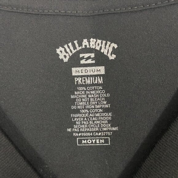 Men's Billabong Premium Pipeline Long Sleeve Black 100% Cotton T-Shirt Sz M NWT - Picture 6 of 7